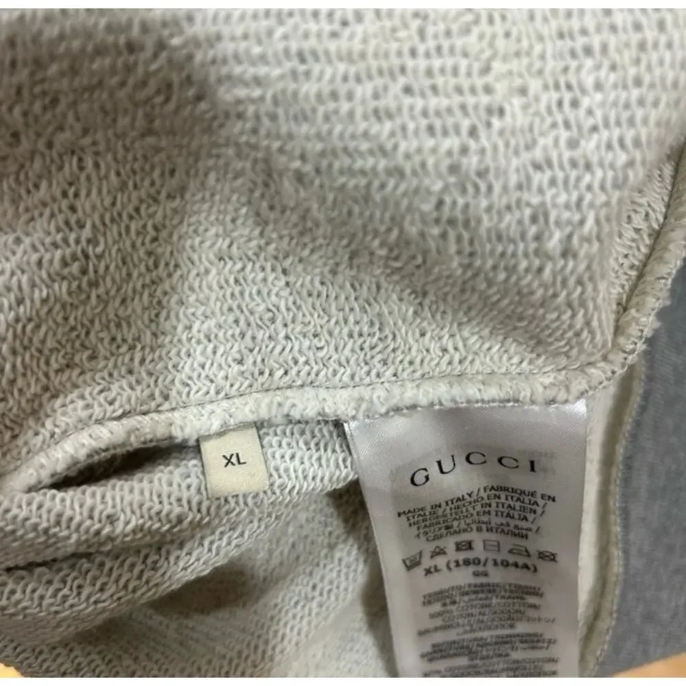 Men's Gucci jersey, cotton GG felted sweatshirt, size XL made in Italy